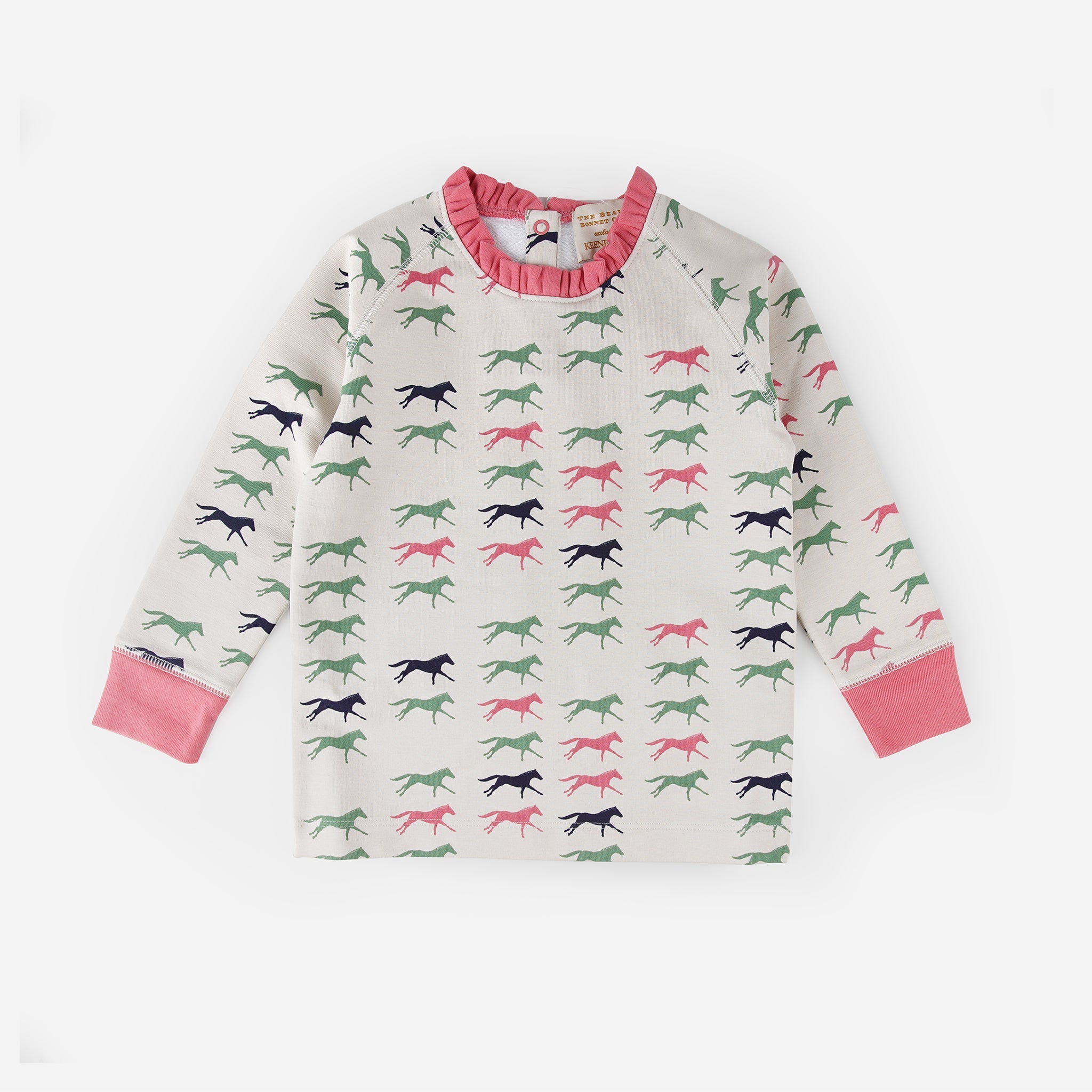 Beaufort Bonnet Keeneland Toddler Horsin' Around Ruffle Cassidy Crewneck