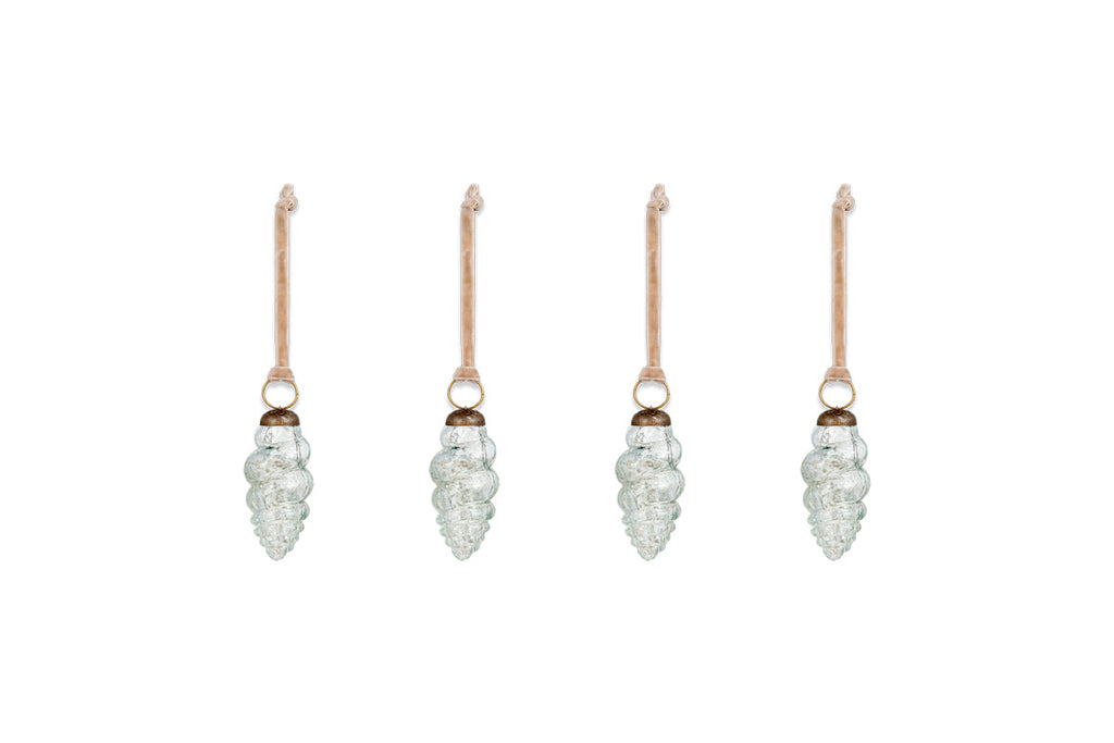 Khol Shell Baubles - Clear Antique - (Set of 4)